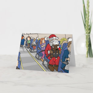 Santa in Aeroplane Greeting Card