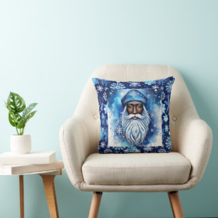Santa in Blue  Cushion
