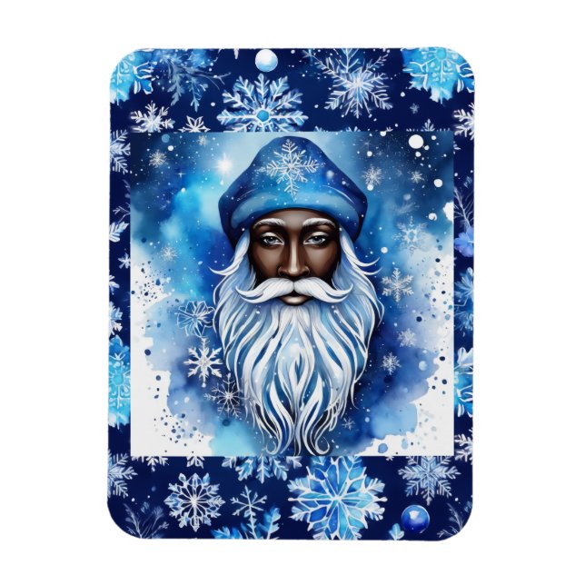 Santa in Blue  Magnet (Vertical)