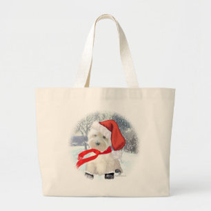 Santa in Boots Large Tote Bag