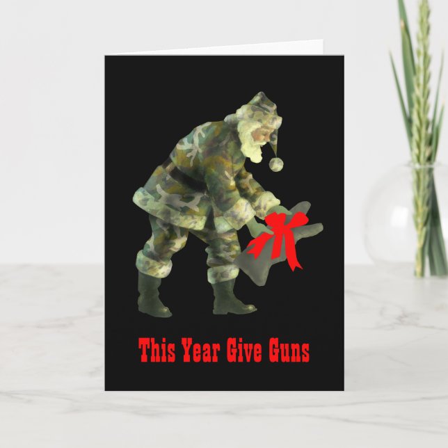 Santa in Camouflage Holiday Card (Front)