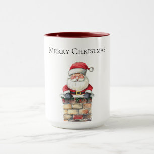 Santa in Chimney Christmas Mug
