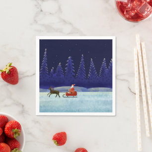 Santa in Christmas Night Napkin