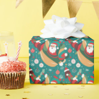 Santa in Christmas pattern Wrapping Paper