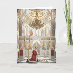 Santa in Eastern Orthodox Church Christmas Card