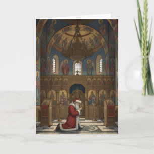 Santa in Eastern Orthodox Church Christmas Card