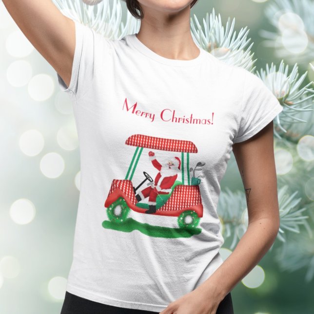 Santa In Golf Cart Merry Christmas T-Shirt (Creator Uploaded)