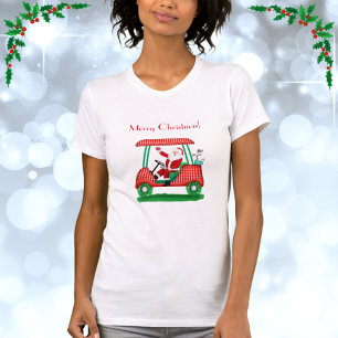 Santa In Golf Cart Merry Christmas T-Shirt