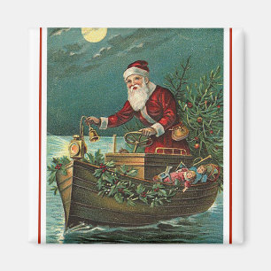 Santa in his Boat Magnet