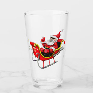 Santa In His Slay Glass