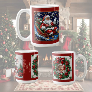Santa in His Sleigh Customisable Coffee Mug