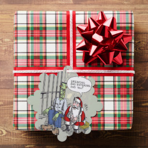 Santa In Jail snowflake paper ornament