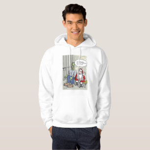 Santa In Jail white hooded sweatshirt