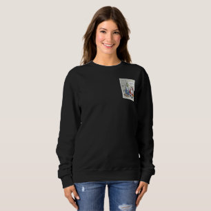 Santa In Jail women black sweatshirt pocket