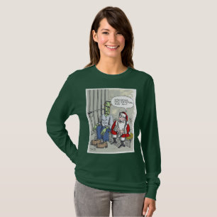 Santa In Jail women green long sleeve shirt