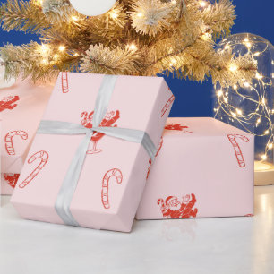 Santa in Martini Glass Wrapping Paper