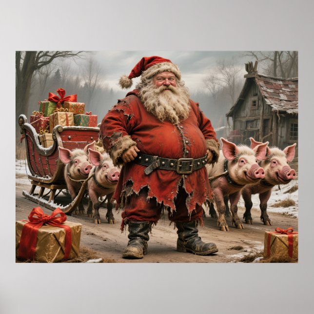 Santa in Medieval Times Poster (Front)