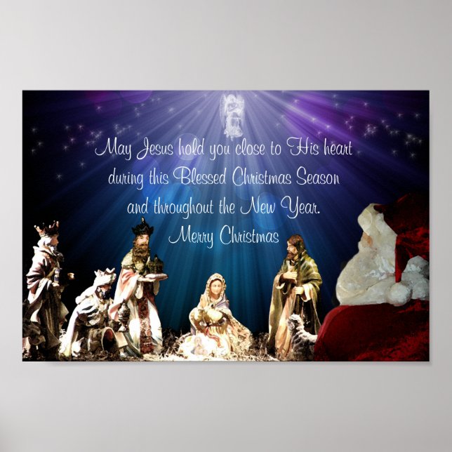 Santa in Nativity Poster (Front)