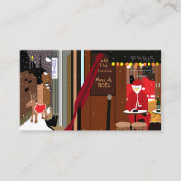 Santa in Paris, Christmas Party Ticket Invitation