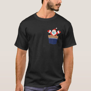 Santa In Pocket Wear Face Mask Quarantine Christma T-Shirt