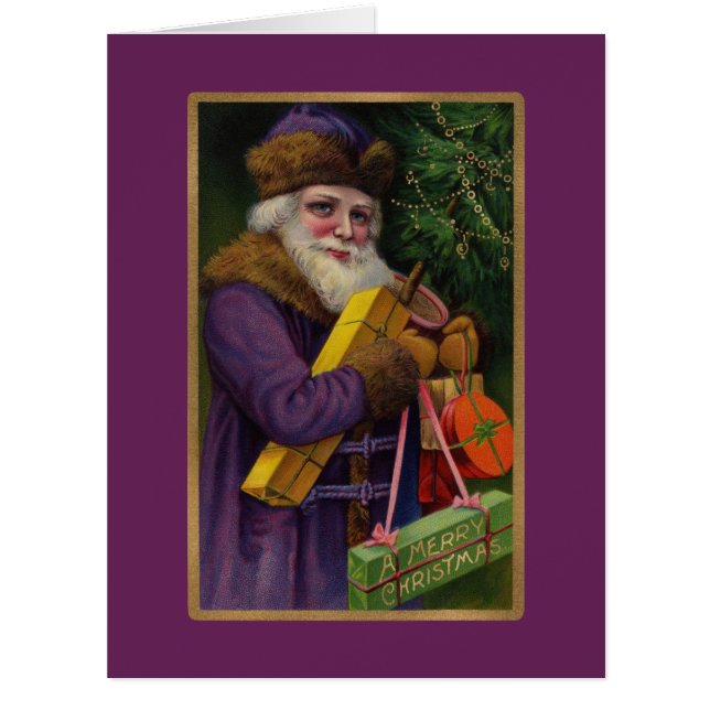 Santa in Purple Big Greeting Card (Front)
