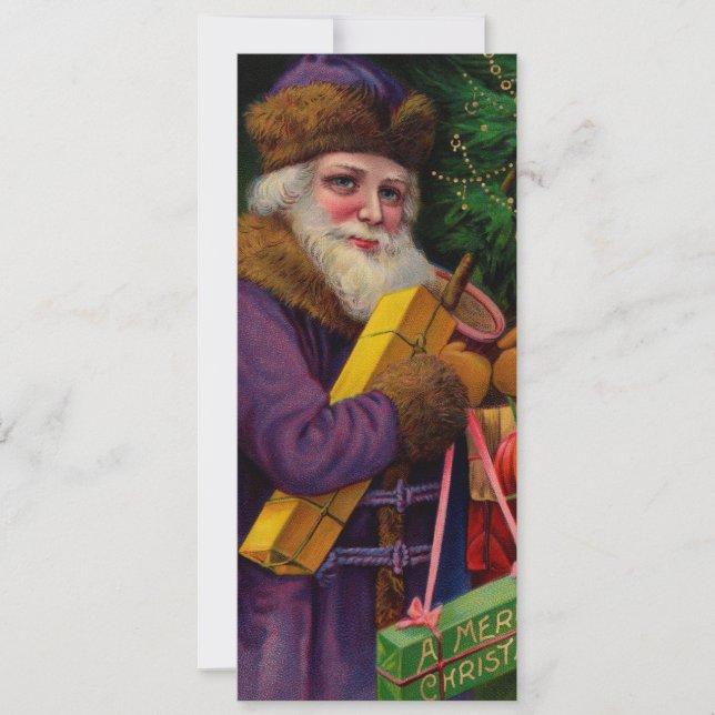 Santa in Purple Invitation (Front)