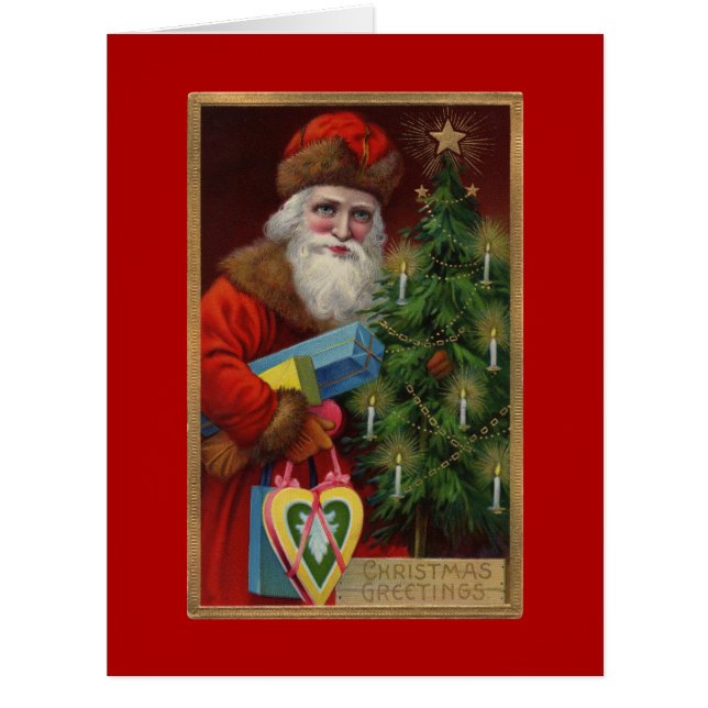 Santa in Red Big Greeting Card (Front)