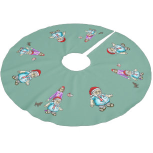 Santa in Sandals Brushed Polyester Tree Skirt