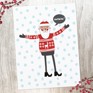 Santa in Skinny Jeans Holiday Postcard