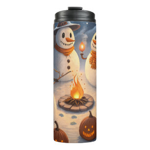 Santa in Space A Futuristic Halloween Odyssey Thermal Tumbler