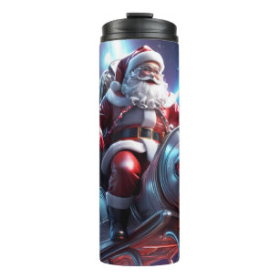 Santa in Space   Futuristic Christmas Art Thermal Tumbler