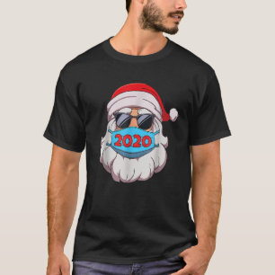 Santa In Sunglasses Wearing Mask Funny Christmas 2 T-Shirt