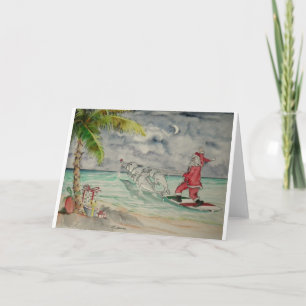Santa in the Caribbean Holiday Card