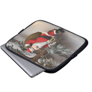 Santa in the Forest Laptop Sleeve