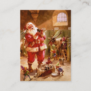 Santa in the Reindeer Barn Business Card