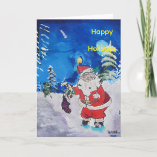Santa in the Woods Card