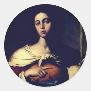 Santa Inés (by Guarino, 1650) Classic Round Sticke Sticker
