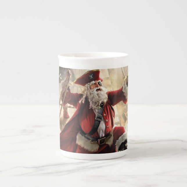 Santa Is A Pirate Bone China Mug (Front)