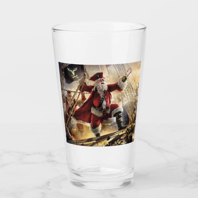 Santa Is A Pirate Glass (Front)