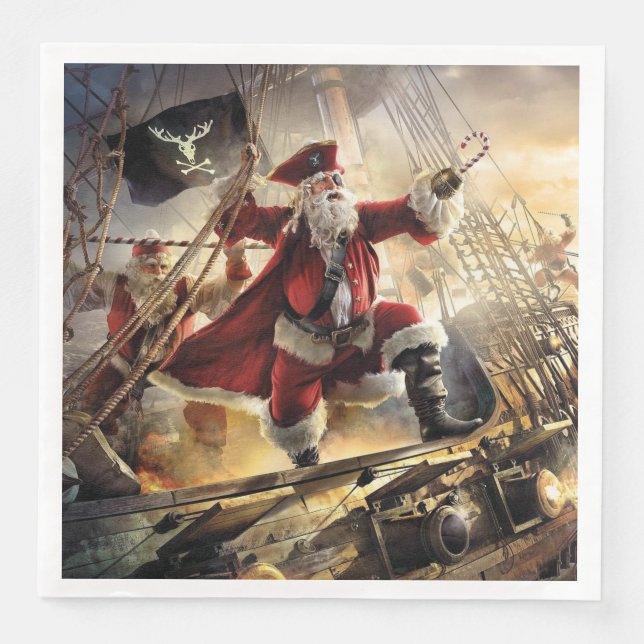 Santa Is A Pirate Napkin (Front)