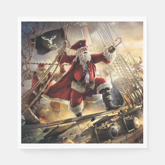 Santa Is A Pirate Napkin (Front)