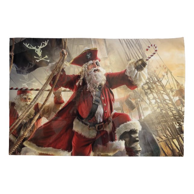 Santa Is A Pirate Pillowcase (Back)