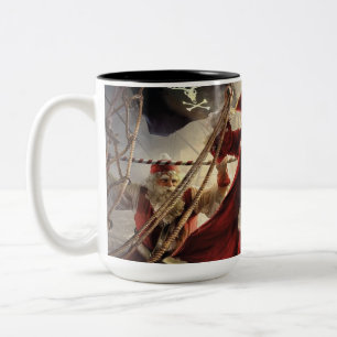 Santa Is A Pirate Two-Tone Coffee Mug