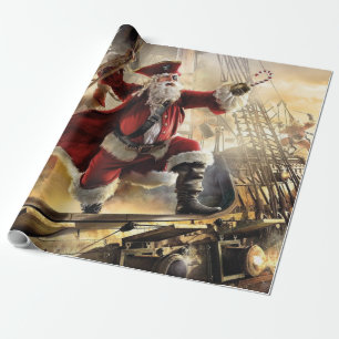 Santa Is A Pirate Wrapping Paper