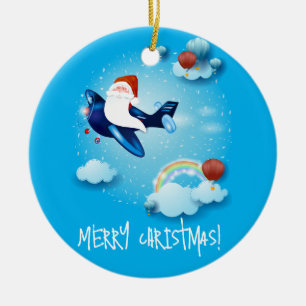 Santa is Coming Ceramic Ornament
