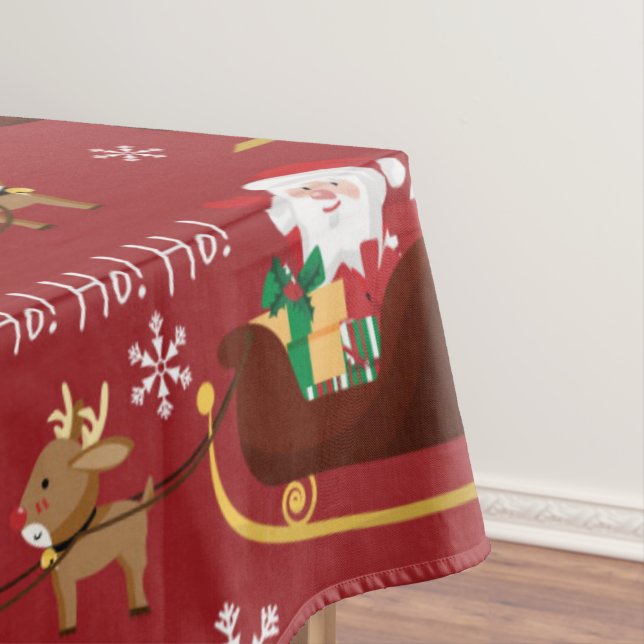 Santa Is Coming Pattern Tablecloth (In Situ)