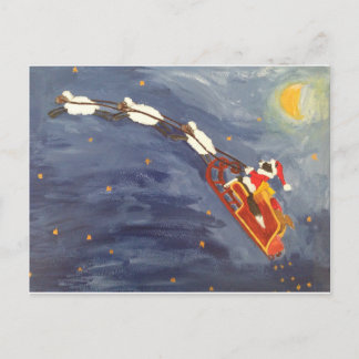 Santa is coming postcard