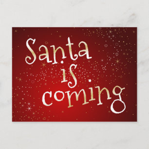 Santa Is Coming Postcard From Santa