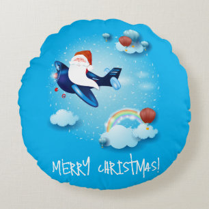 Santa is Coming Round Cushion