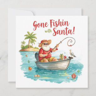 Santa is fishing Christmas Holiday 